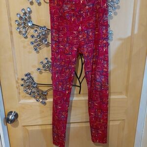 LuLaRoe Red Patterned Pants